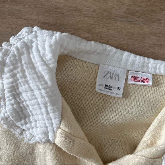 Zara Baby Girl Toddler Knit Cardigan with Peter Pan Collar - Picture 6 of 6